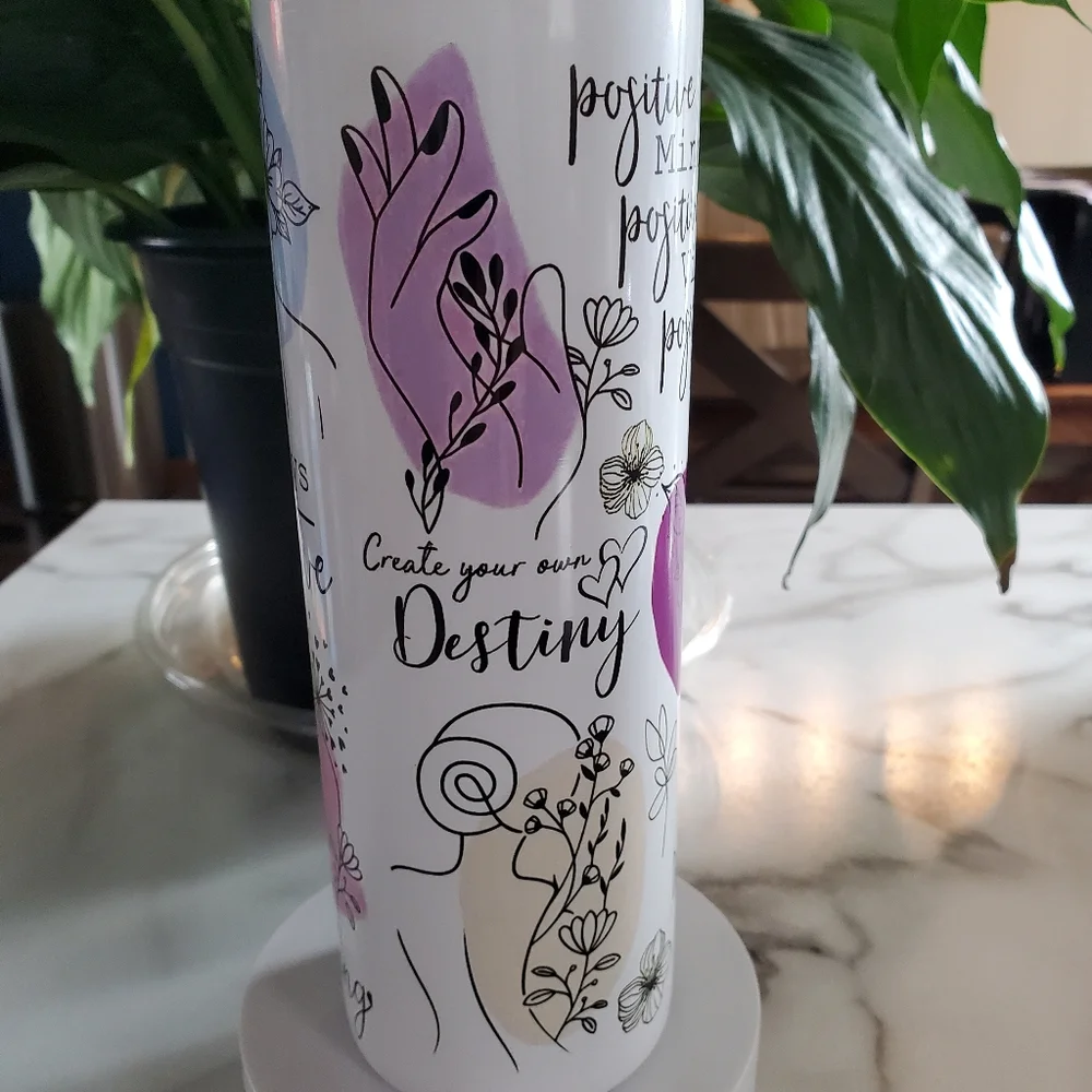 Motivational Positive Affirmations 20oz Tumbler with duo lids 🎉sale
